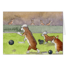 Kort för bowlingCorgisfödelsedag