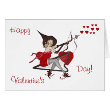 Kort för Cupid för valentinhjärtahäxa