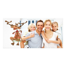 Kort för foto för julrenfamilj foto kort