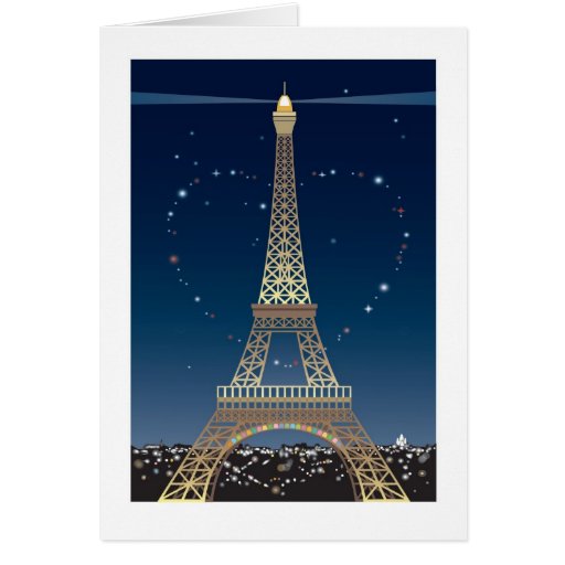 Kort för hälsning för Eiffel tornvalentin