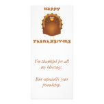 Kort för happy thanksgivingtecknadkalkon rackkort med full färg