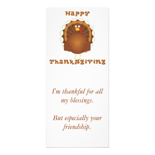 Kort för happy thanksgivingtecknadkalkon rackkort med full färg