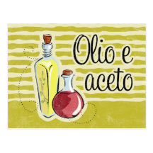 Kort för italienareolja- & vinägerrecept vykort