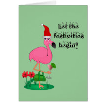 Kort för julFlamingohälsning