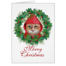 Kort för julkatthelgdag