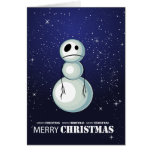 Kort för ledsen snögubbe för god jul tomt