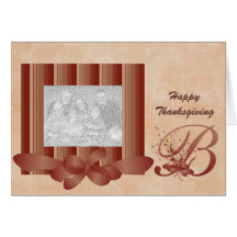 Kort för mall för thanksgivingfotoMonogram B