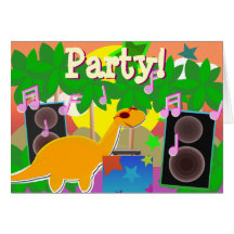 Kort för partygrattis på födelsedagenDinosaur