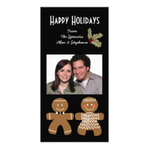 Kort för pepparkaksgubbehelgdagfoto fotokort mall