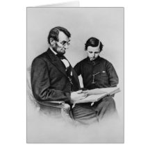 Kort för presidentLincoln hälsning - läsning med s