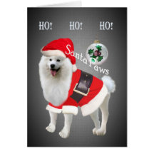 Kort för SamoyedSanta tassar Ho Ho Ho