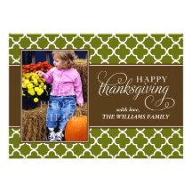 Kort för thanksgiving för nedgångQuatrefoil mönste Kort För Inbjudningar