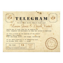 Kort för vintageTelegraminbjudan