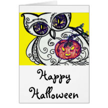 Korthappy halloween Owlivia & Jackie-NOLLa