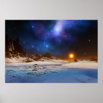 Kosmisk solnedgång affischer