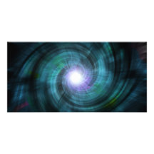 Kosmisk Twirl för blått Anpassingsbara Fotokort