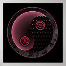 Kosmiska purpurfärgade Yin Yang Affischer
