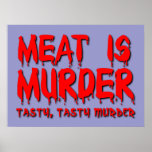 Kött är den roliga affischhumorn för mord