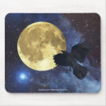 Kråka, måne & rymden Mousepad Mus Mattor
