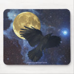 Kråka-, måne- & rymdenfantasikonst Mousepad Musmatta