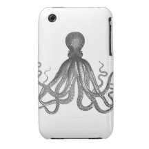 Kraken - svart jätte- bläckfisk/Cthulu iPhone 3 Skydd