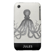 Kraken - svart jätte- bläckfisk/Cthulu iPhone 3 Case-Mate Fodral