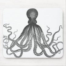 Kraken - svart jätte- bläckfisk/Cthulu Mus Matta