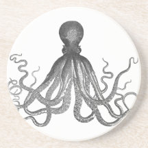 Kraken - svart jätte- bläckfisk/Cthulu Dryck Underlägg