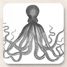 Kraken - svart jätte- bläckfisk/Cthulu Underlägg
