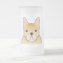 Kräm- fransk bulldogg. Hundtecknad Kaffe Kopp