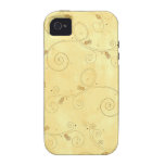 Kräm virvlar runt blommönsteriPhone 4 Fodral-Kompi