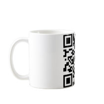 Krama en Geek som QR kodifierar Kaffe Mugg
