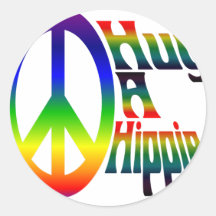 krama en hippie runda klistermärken
