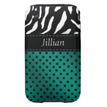 Kricka för iphone case för sebrapolka dotspersonli tough iPhone 3 cases