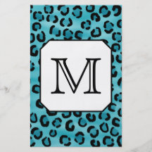 KrickaLeopardtryck, beställnings- Monogram. Custom Flyer