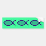 Kristet fisksymbol - HÖGT! - Aqua och blått Bildekal