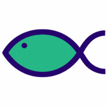 Kristet fisksymbol - HÖGT! - Aqua och blått Photo Cutouts
