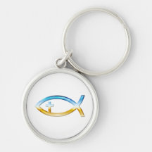 Kristet fisksymbol nyckel ring