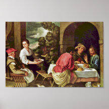 Kristus och lärjungarna av Emmaus vid Orrente Affisch
