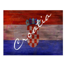 Kroatien bedrövad flagga vykort