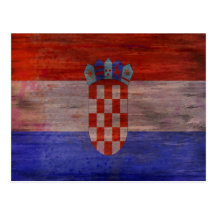 Kroatien bedrövad flagga vykort