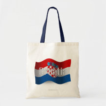 Kroatien som vinkar flagga tygkassar