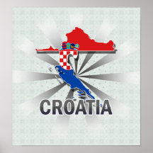 Kroatienflaggakarta 2,0 print