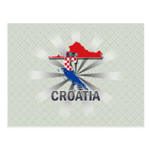 Kroatienflaggakarta 2,0 vykort