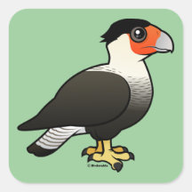 Krönad Caracara Fyrkantigt Klistermärke