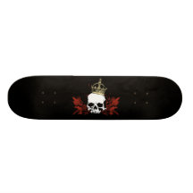 Krönad döskalle skateboard