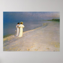 Kroyers "sommareftermiddag på den Skagen stranden  Posters