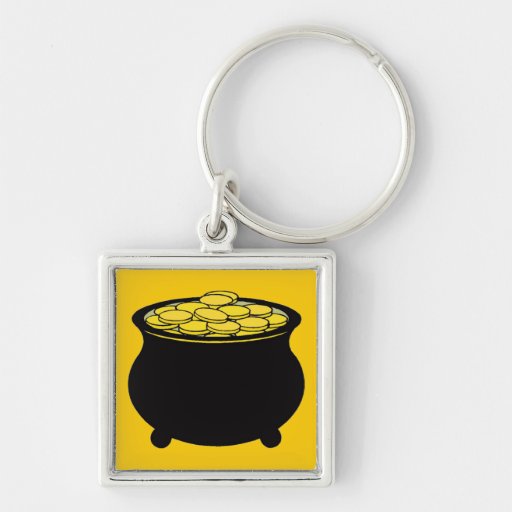 Kruka av guld- keychain nyckel ringar