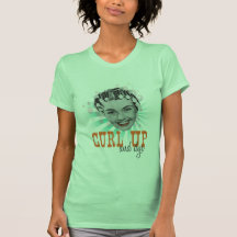 Krulla upp och skjortan för färgdamlimefrukt t shirts