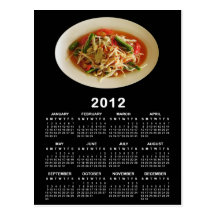 Kryddig kalender 2012 för Papayasallad [somen Tam] Vykort